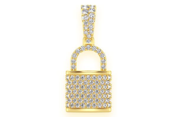 Pendentif diamant Lock 0,50 ct en or massif 14 carats