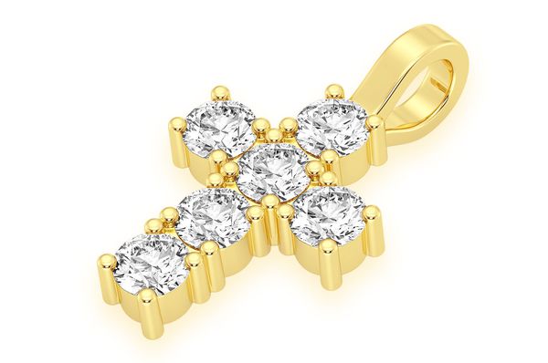 Solitaire 6 Roches Pendentif Diamant 1,25 ct Or Massif 14 Carats