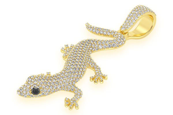 4.20ct Diamond Lizard Pendant 18K Solid Gold