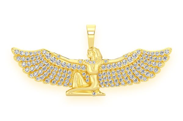 1.33ct Diamond Ma'at Pendant 18K Solid Gold