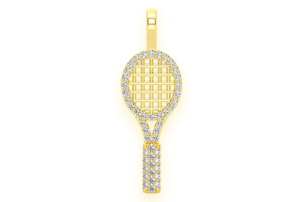 Raquette de tennis Pendentif diamant 0,20 ct en or massif 14 carats