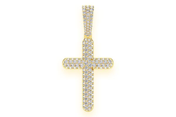 Pendentif diamant Croix pétillante 1,10 ct en or massif 14 carats