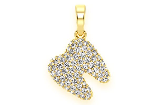 Pendentif dent de diamant de dentiste 0,50 ct en or massif 14 carats