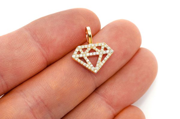 Pendentif Silhouette Diamant 0,35 ct Or Massif 14 Carats