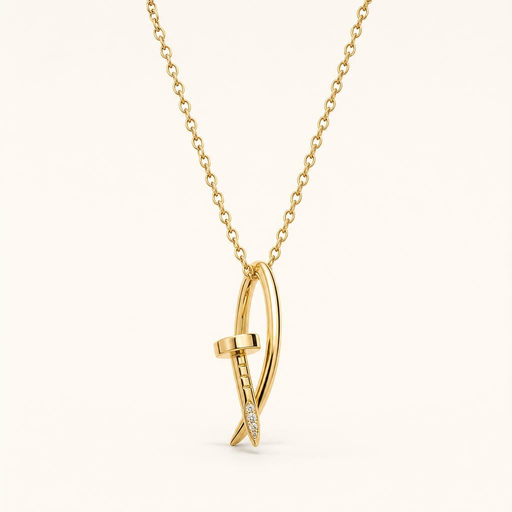 Cartier Juste Un Clou pendant with diamond tip 18ct yellow gold on fine chain — Erkals