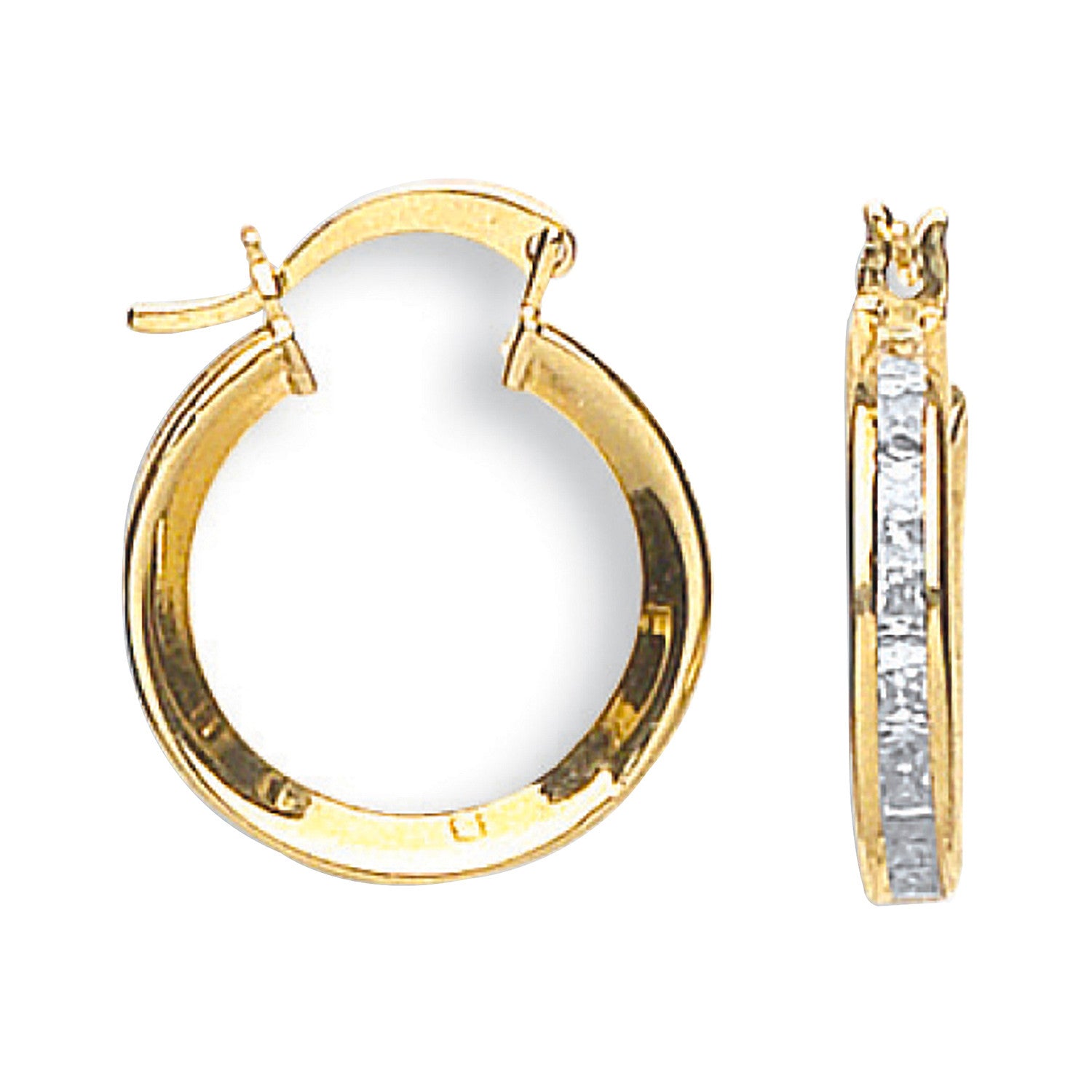 Y/G 18mm Princess Cut Cz Hoops