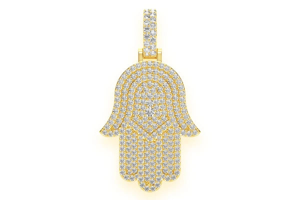 Erkals Jewellers Hamsa Pendant 18K Gold Diamond 3.75ctw