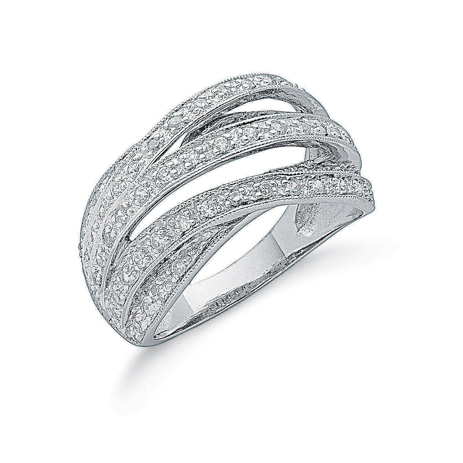 Silver Pave Set Fancy Cz Ring