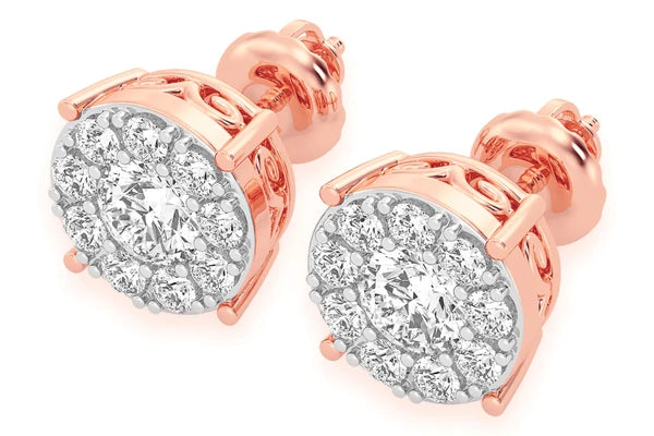 Erkals Jewellers Mosaic Stud Earrings 18K Gold 1.00ctw