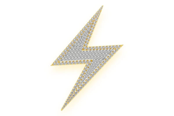 Erkals Jewellers Lightning Bolt Pendant 18K Gold Diamond 2.75ctw