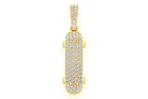Erkals Jewellers Skateboard Pendant 18K Gold Diamond 0.35ctw