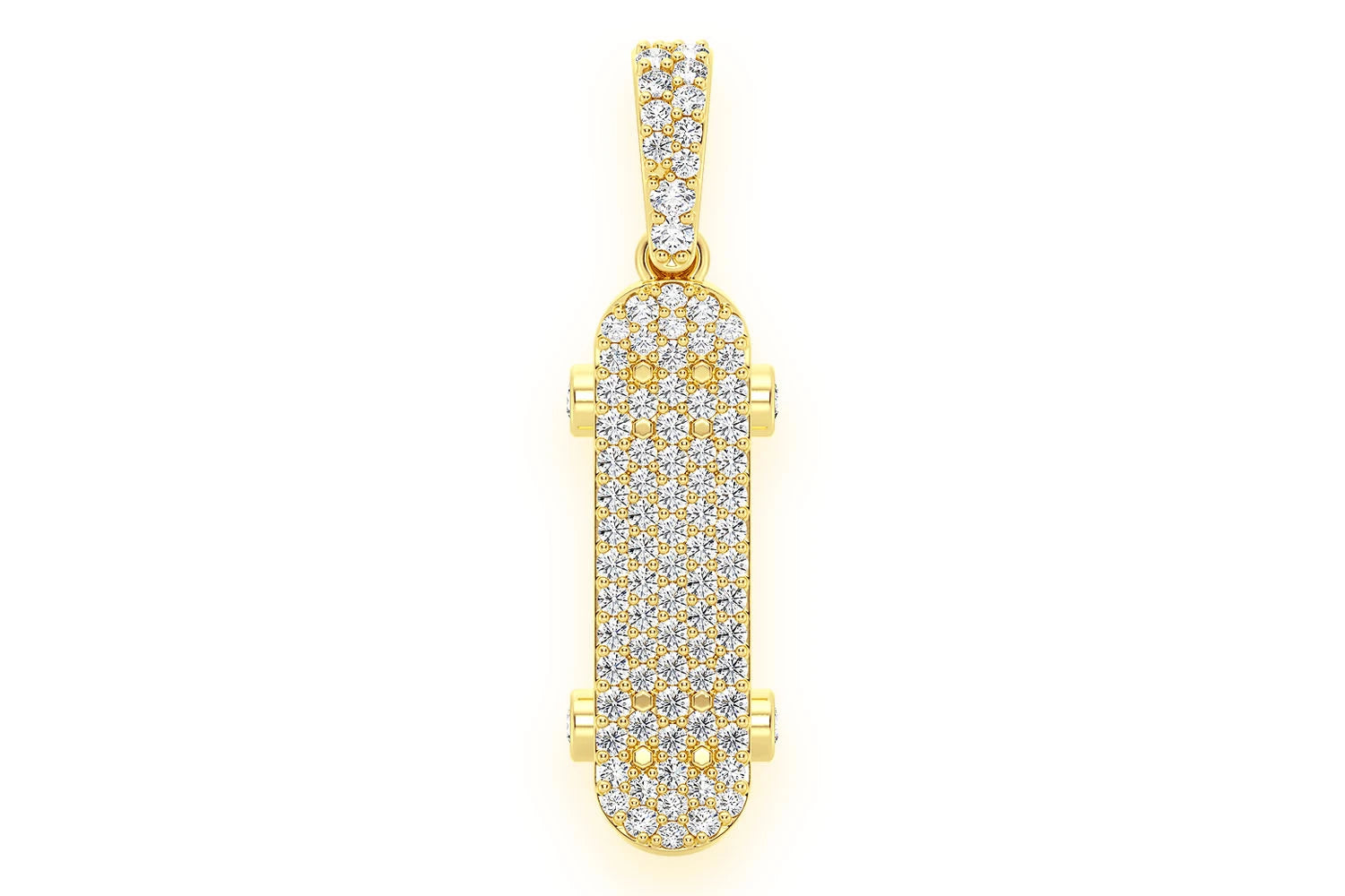 Erkals Jewellers Skateboard Pendant 18K Gold Diamond 0.35ctw