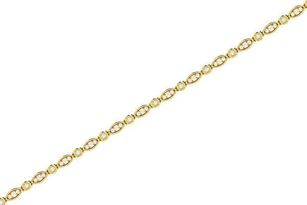 Erkals Jewellers Geometric Bezel Set Link Diamond Bracelet 18K Gold 0.50ctw