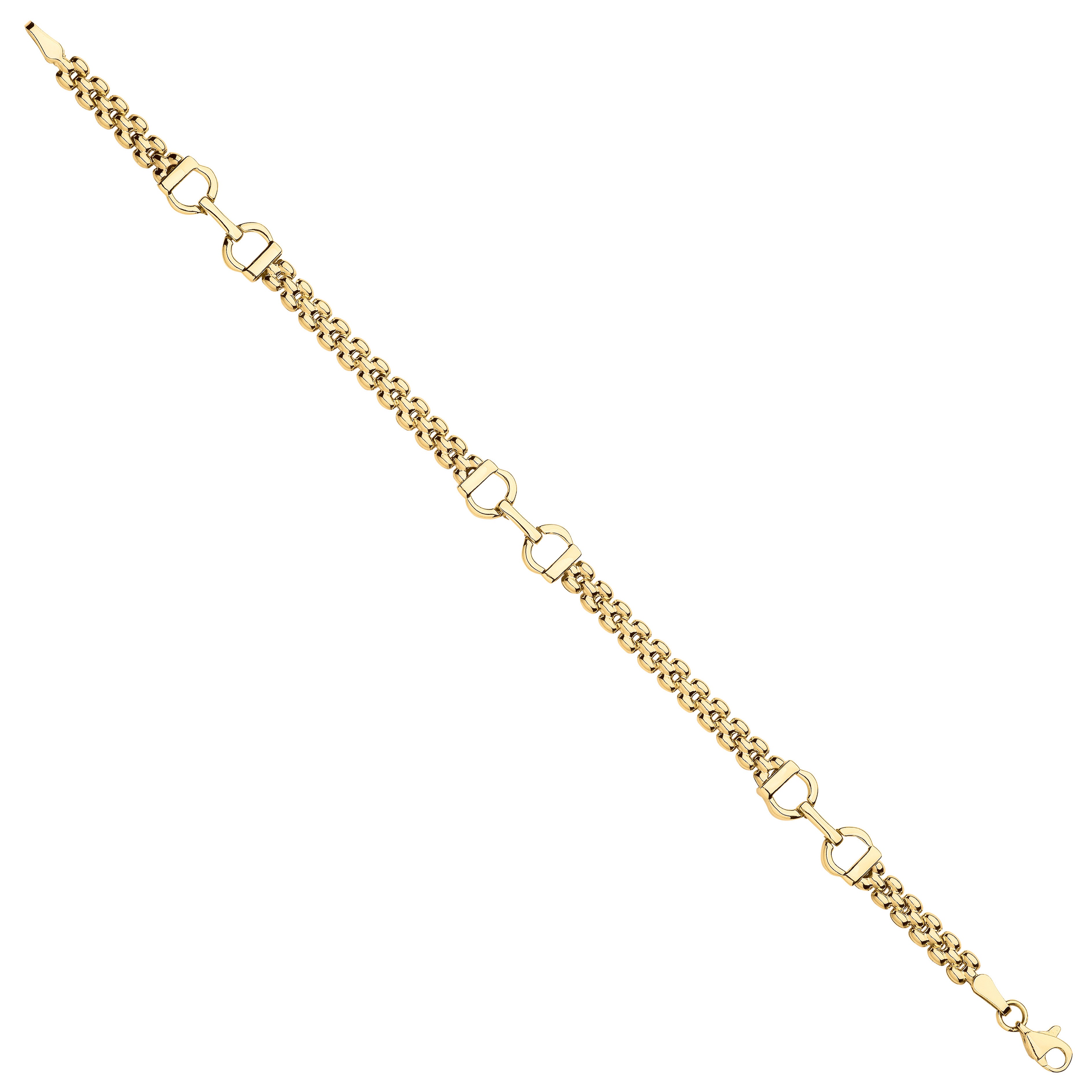 Y/G Panther 3 Row Fancy Ladies Bracelet