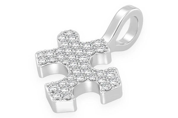 Pièce de puzzle Pendentif diamant 0,25 ct en or massif 14 carats