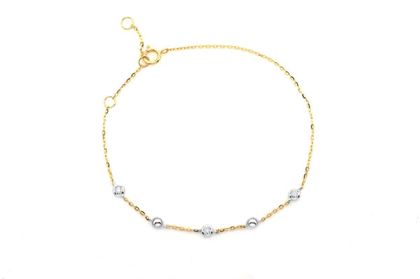 Erkals Jewellers Bead Bezel Diamond Bracelet 18K Gold 0.05ctw