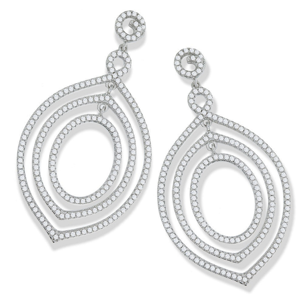 Micro Pave Fancy Drop Cz Earrings