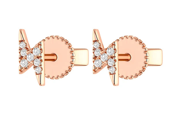 Erkals Jewellers Lightning Bolt Stud Earrings 18K Gold 0.05ctw