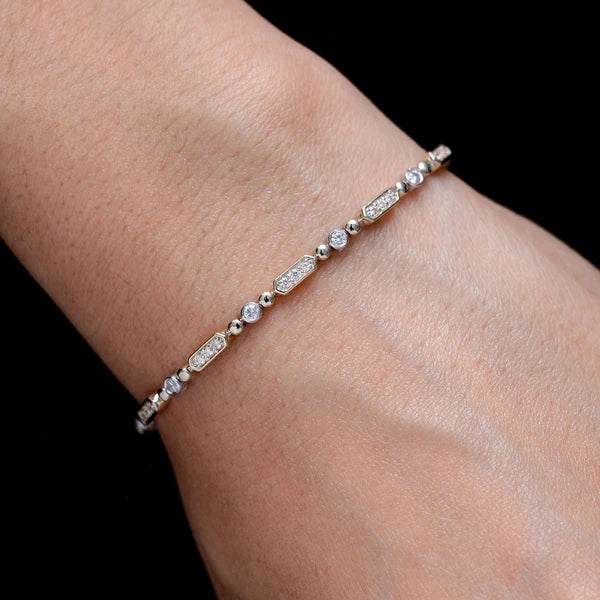 Erkals Jewellers Alternating Bezel Bar Link Bracelet 18K Gold 0.85ctw
