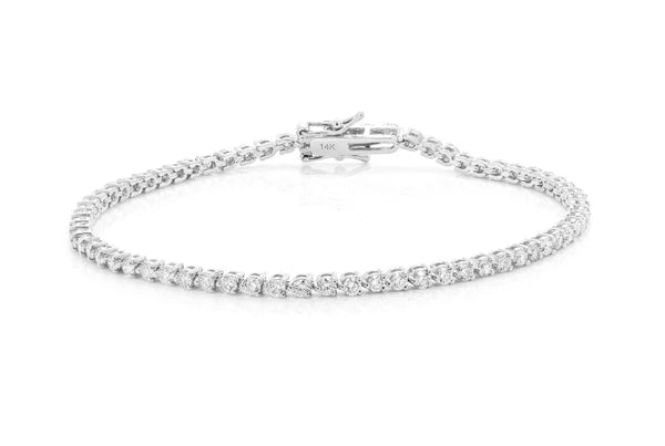 Erkals Jewellers 3pt Prong Set Diamond Tennis Bracelet 18K Gold 2.50ctw