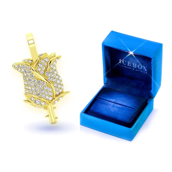 Erkals Jewellers Rose Flower Diamond Pendant 18K Gold 0.33ctw