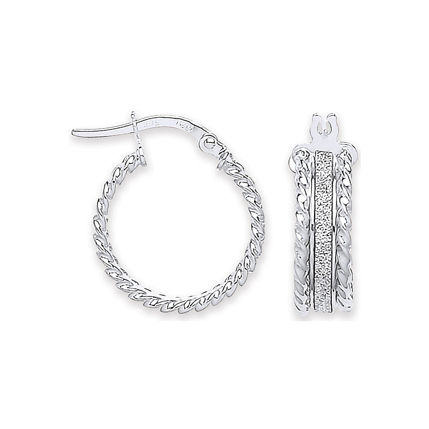 WG 17mm Moondust Ribbed Edge Earrings
