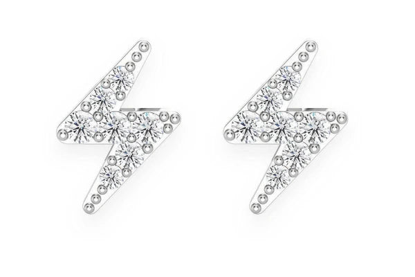 Erkals Jewellers Mini Lightning Bolt Stud Earrings 18K Gold 0.10ctw