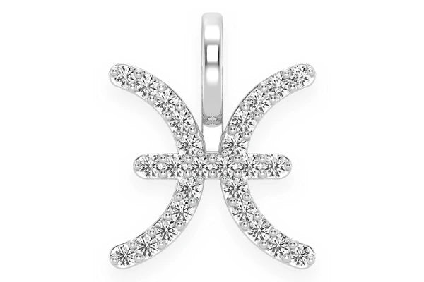 Erkals Jewellers Pisces Zodiac Pendant 18K Gold Diamond 0.10ctw