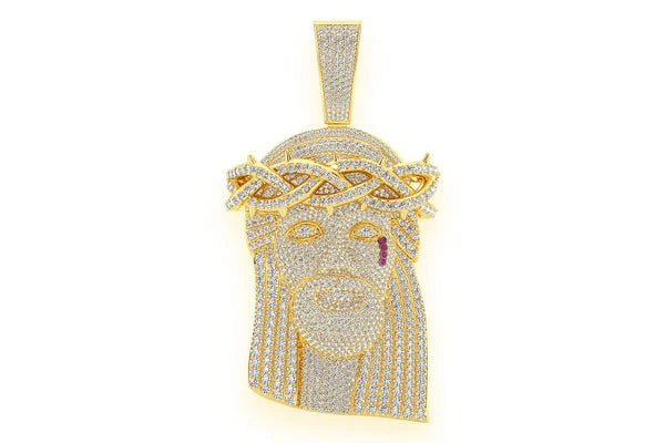 Erkals Jewellers Extra Large Jesus Of Nazareth Pendant 18K Gold Diamond 22.25ctw