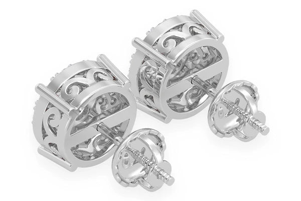 Erkals Jewellers Mosaic Stud Earrings 18K Gold 3.00ctw