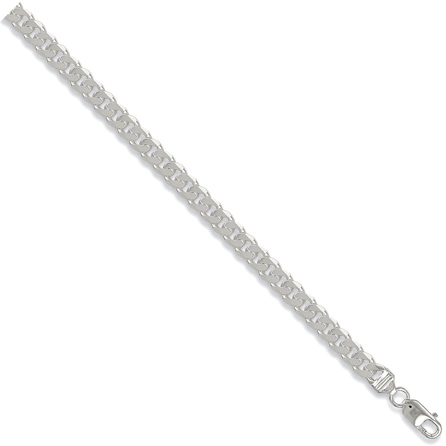 Silver 7.6mm Curb Chain