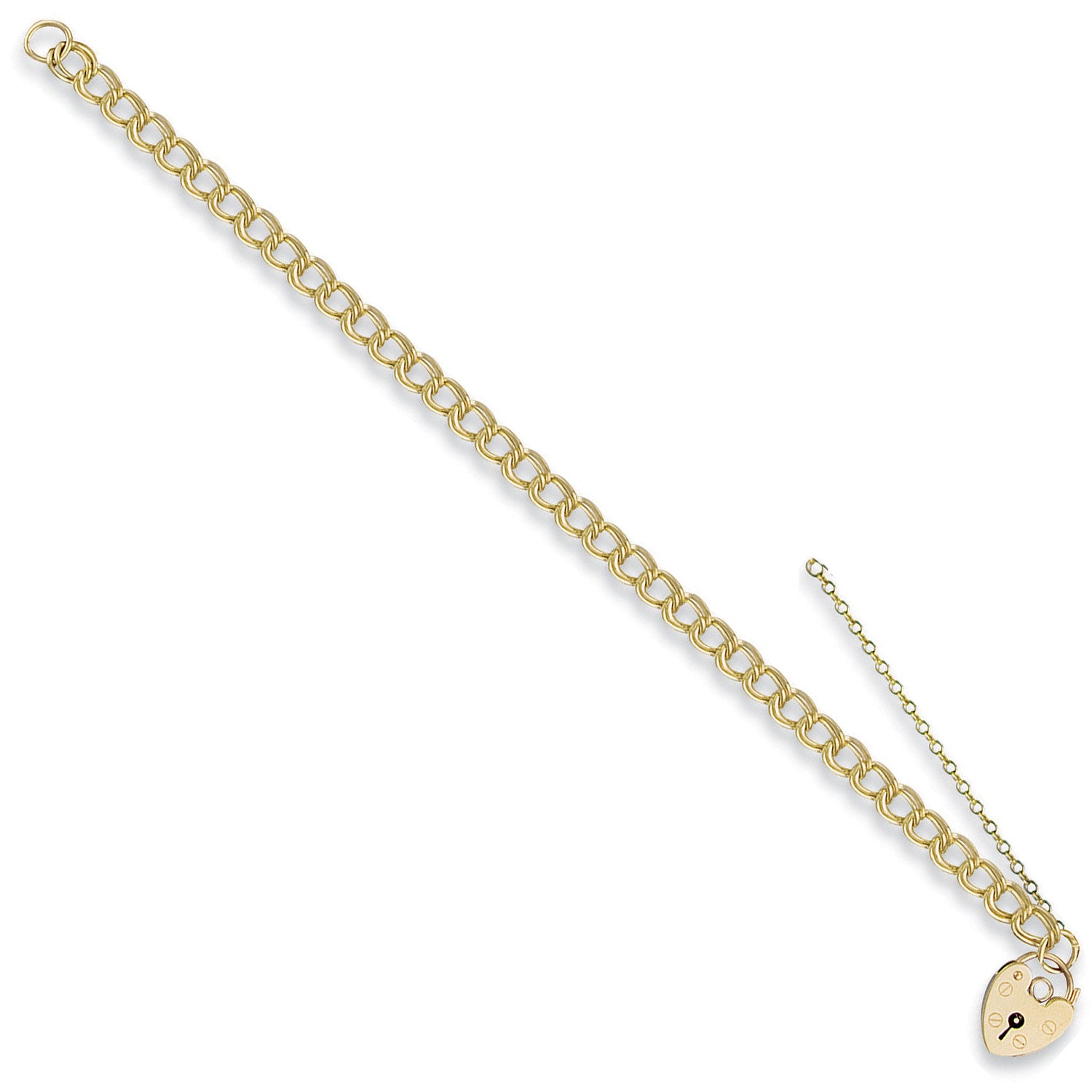 Y/G Double Link Curb & Padlock Charm Bracelet