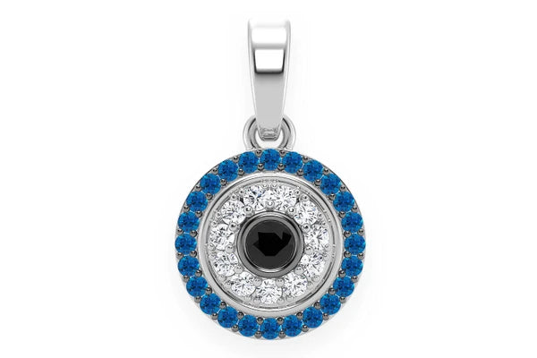 Erkals Jewellers Round Evil Eye Pendant 18K Gold Diamond 0.25ctw