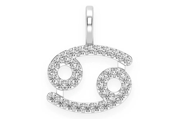 Erkals Jewellers Cancer Zodiac Pendant 18K Gold Diamond 0.10ctw