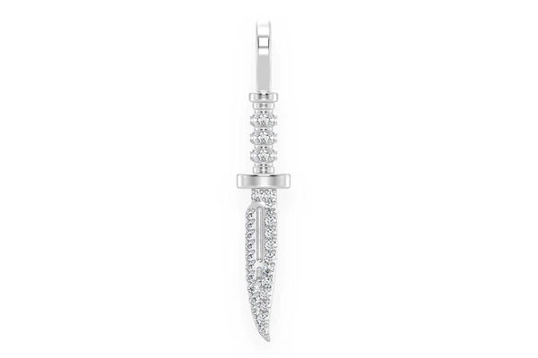 Erkals Jewellers Combat Knife Pendant 18K Gold Diamond 0.15ctw