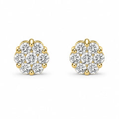 Erkals Jewellers Flower Stud Earrings 18K Gold 0.50ctw