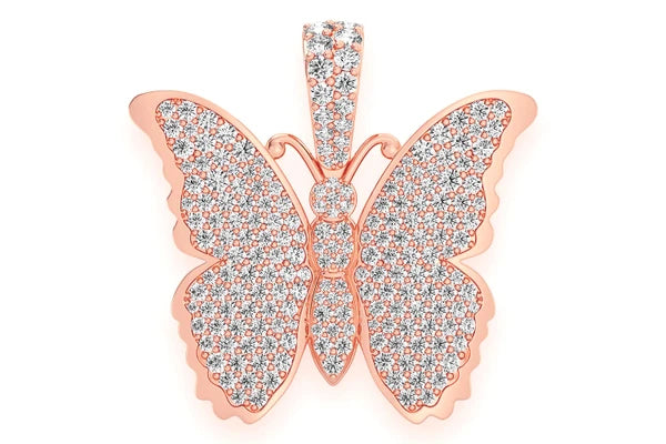 Erkals Jewellers Butterfly Pendant 18K Gold Diamond 2.25ctw