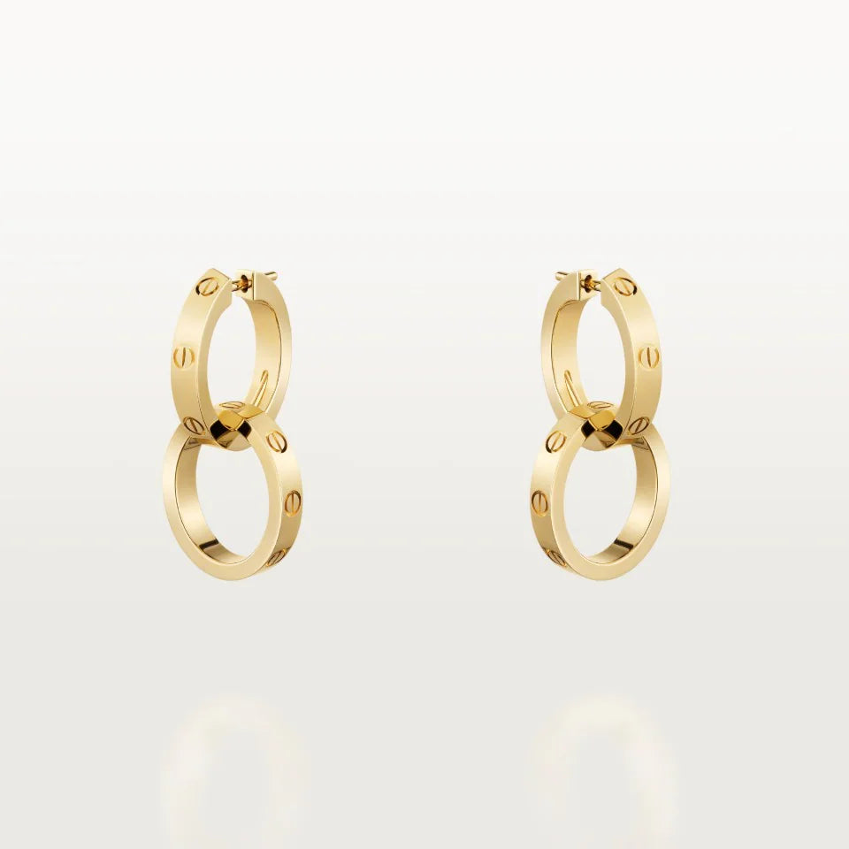 Cartier Love Earrings Transformable 18K Yellow Gold