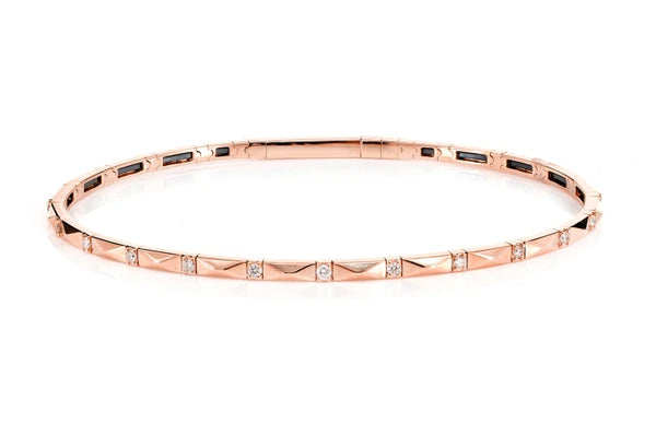 Erkals Jewellers Pointed Rectangle Flex Diamond Bangle Bracelet 18K Gold 0.20ctw