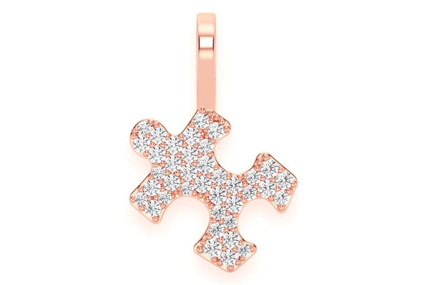 Erkals Jewellers Puzzle Piece Pendant 18K Gold Diamond 0.25ctw