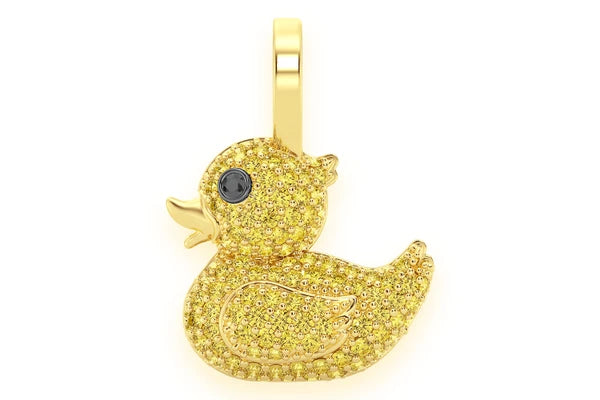 Erkals Jewellers Yellow Rubber Duck Pendant 18K Gold Diamond 0.40ctw