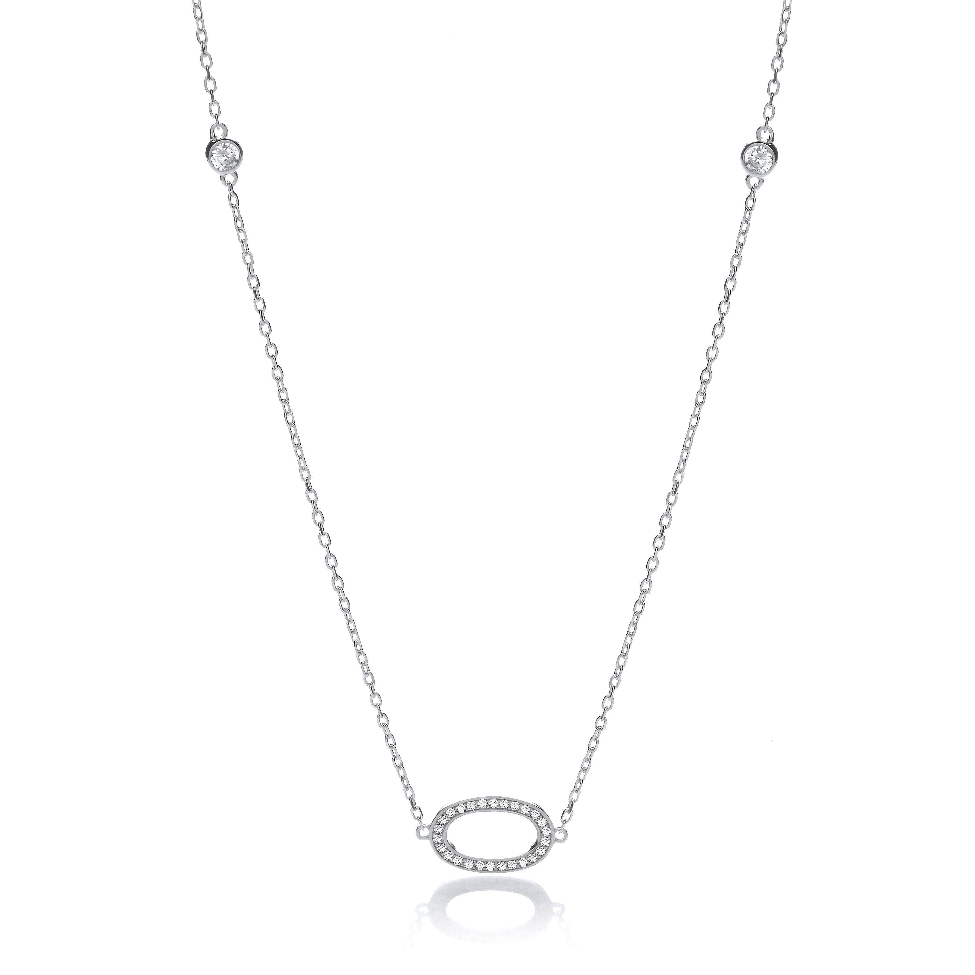 Silver Diamond by the Yard Cz Style 36" Necklace