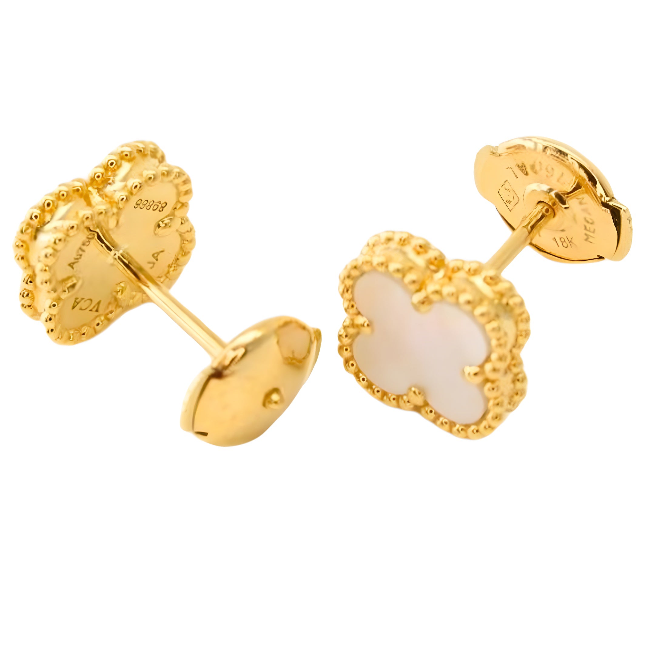 Van Cleef & Arpels Sweet Alhambra Earrings Mother-Of-Pearl 18K Yellow Gold