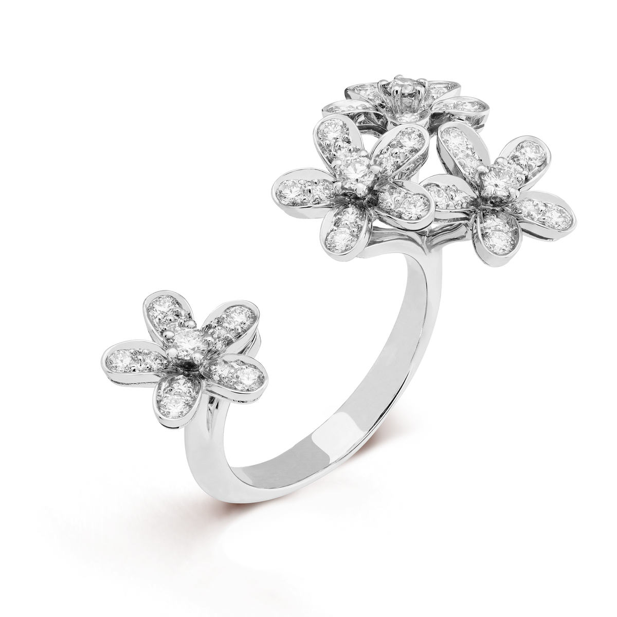 Van Cleef & Arpels Socrate Diamond Between the Finger Ring 18K White Gold