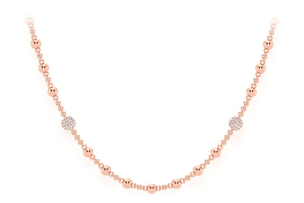 Erkals Jewellers Diamond Bead Rosary Chain 18K Gold 2.75ctw