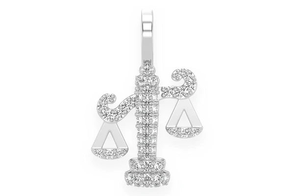 Erkals Jewellers Balance Scale Diamond Pendant 18K Gold 0.30ctw