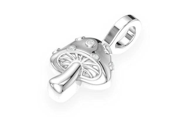 Erkals Jewellers Mushroom Pendant 18K Gold Diamond 0.02ct