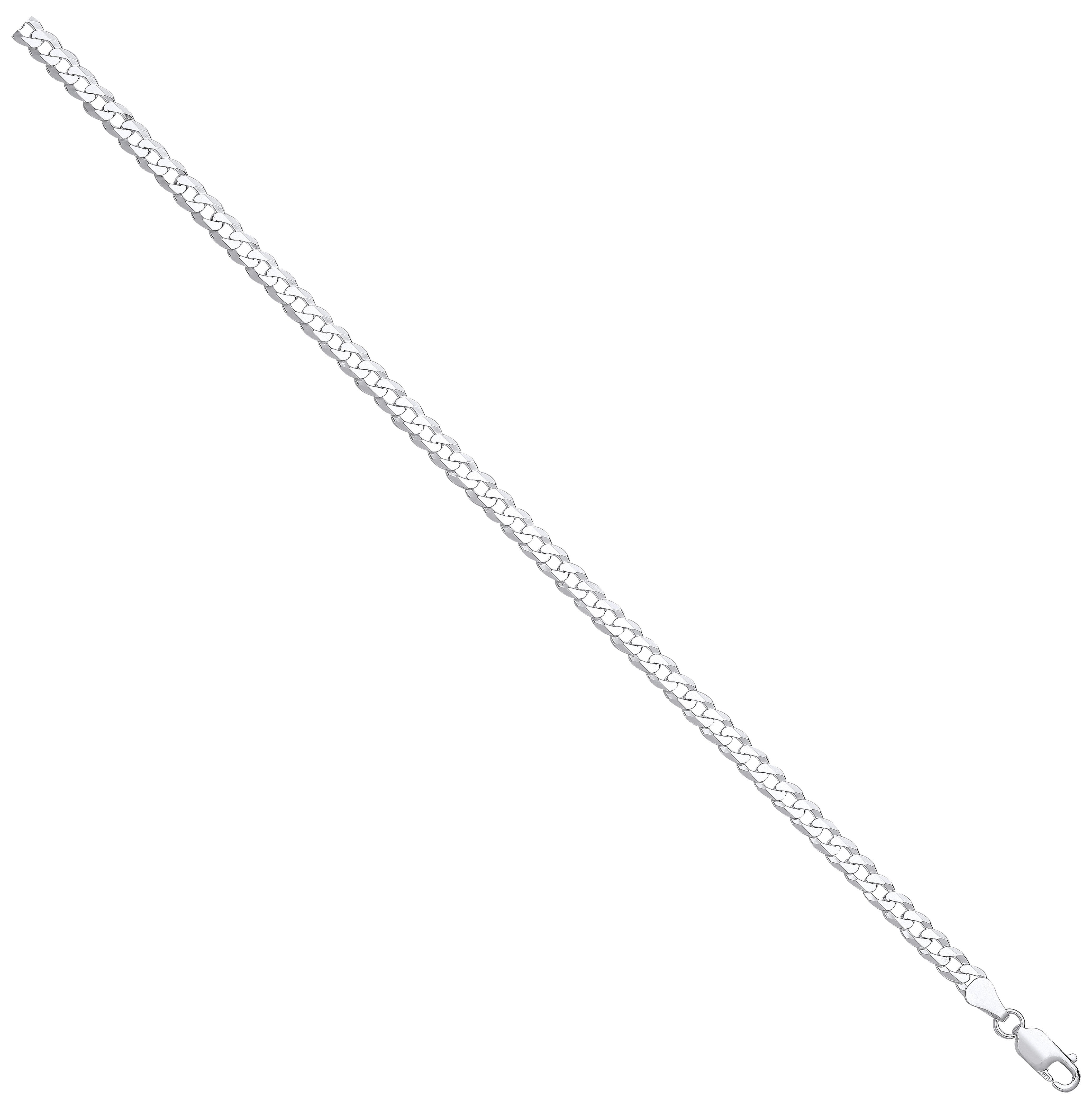 Silver 5.2mm Economy Flat Curb Chain