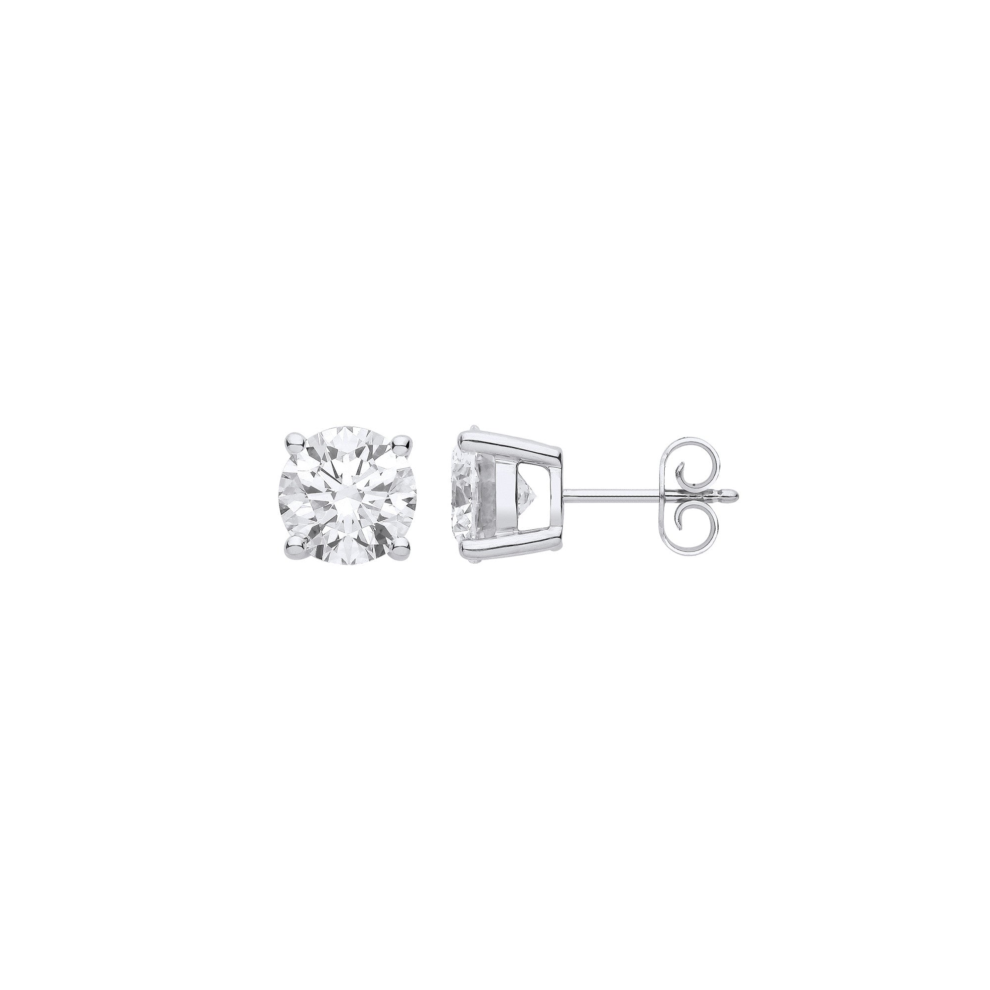 18ct White Gold Brilliant Cut 2.00ct Lab Grown Diamond Stud Earrings