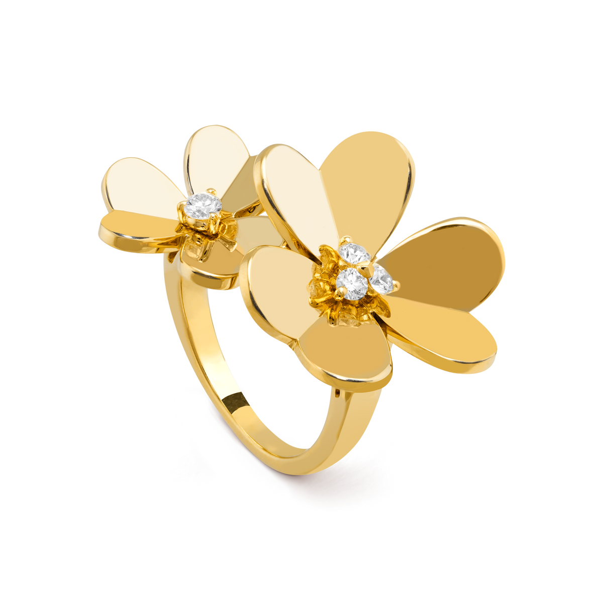 Van Cleef & Arpels Frivole 0.23 Ct Diamond Between the Finger Ring 18K Yellow Gold